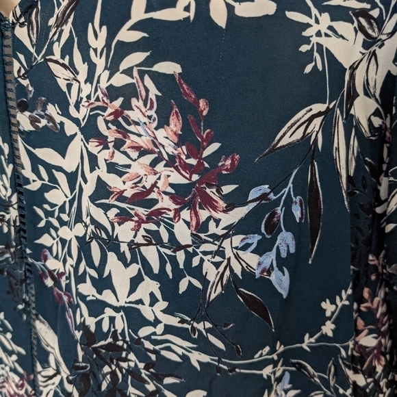 𝅺parker silk blouse v neck floral xs - Picture 7 of 16